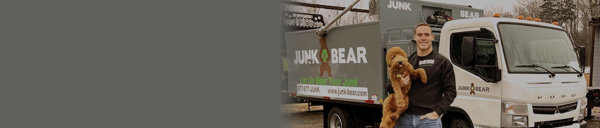 Junk removal professional with a junk removal truck