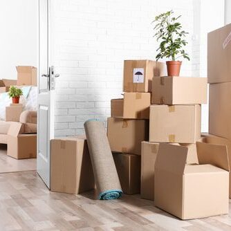 Household boxed goods in need of loading and moving services in Connecticut