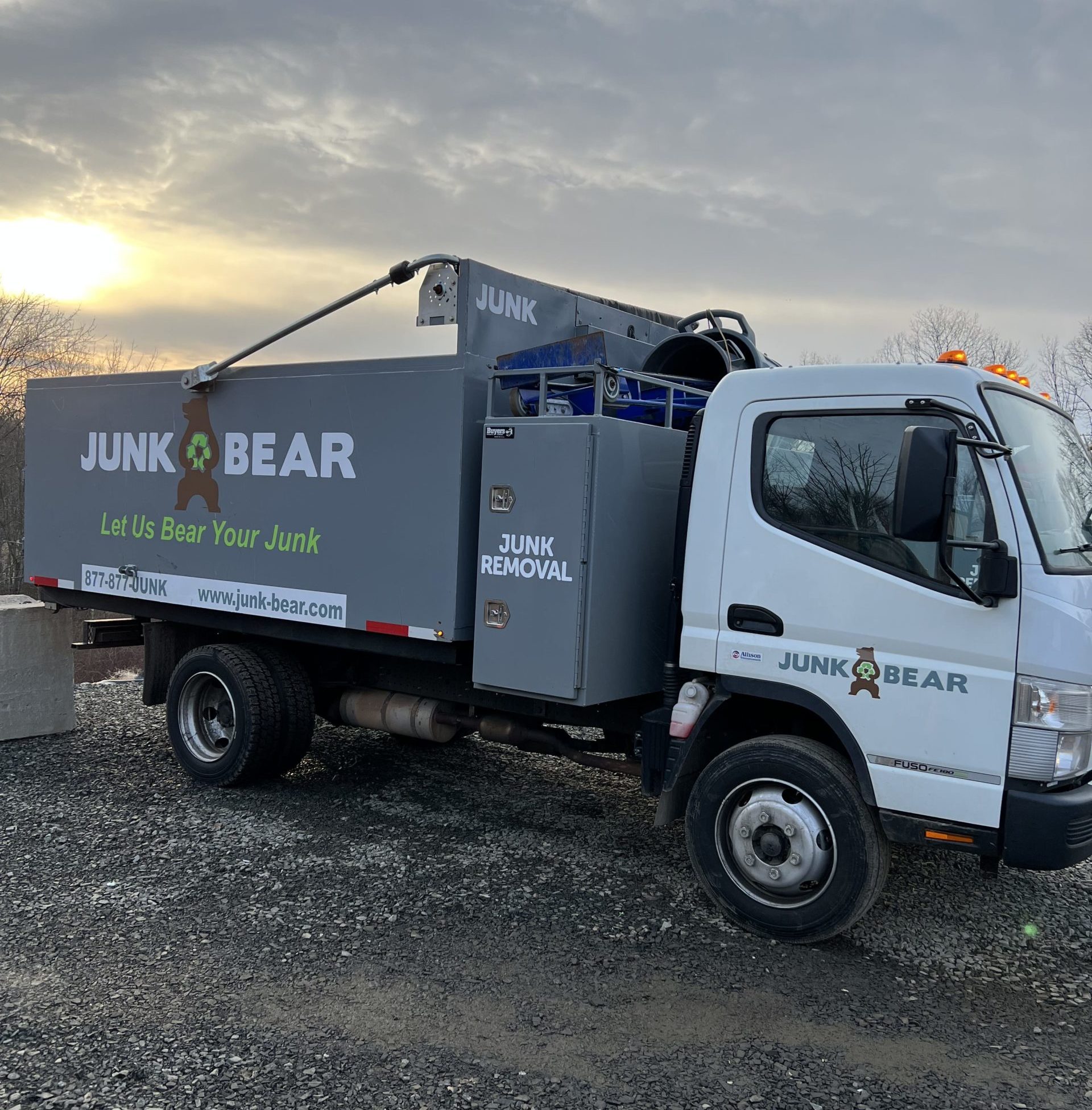A Bear Junk junk removal truck ready to haul junk